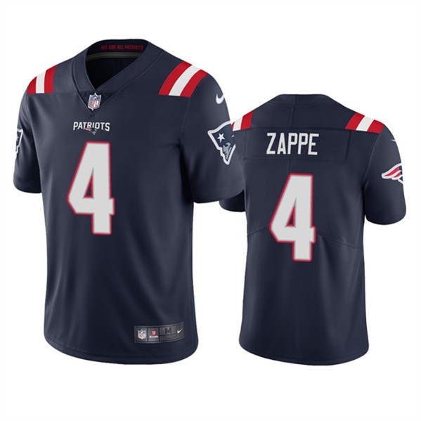 New England Patriots #4 Bailey Zappe Navy Vapor Untouchable Limited Stitched Jersey - Zenithce