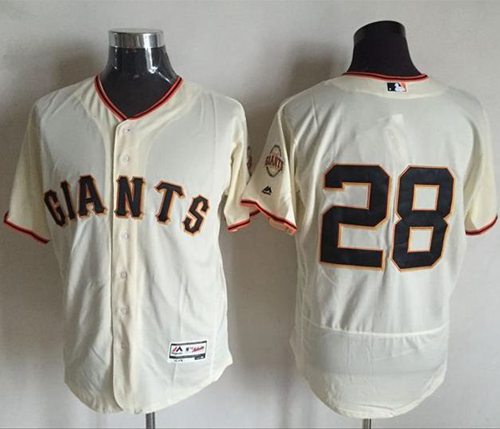 Giants #28 Buster Posey Cream Flexbase Authentic Collection Stitched Jersey - Zenithce