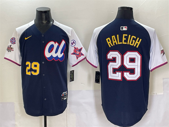 American League #29 Cal Raleigh Navy Alternate 2025 All-Star With Patch Edition Limited Stitched Jersey - Zenithce