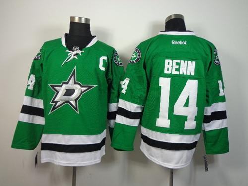 Stars #14 Jamie Benn Green Home Stitched Jersey - Zenithce