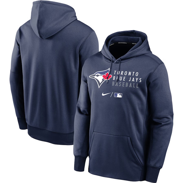 Toronto Blue Jays Navy Collection Logo Stack Performance Pullover Hoodie - Zenithce
