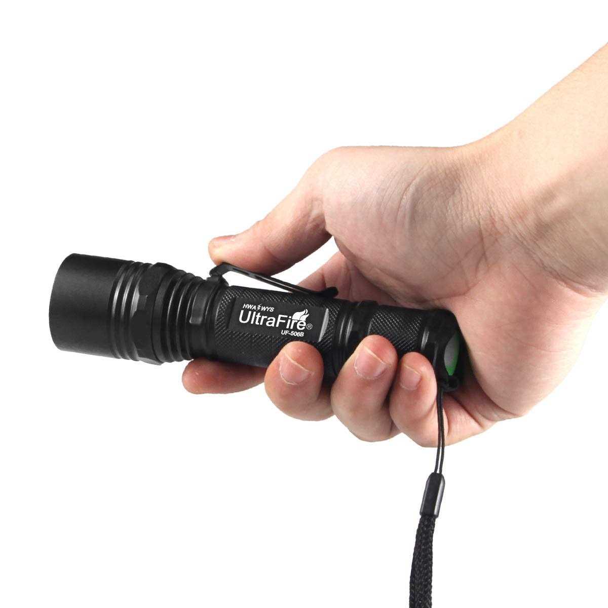 UltraFire WF-502B Single Mode Flashlight with Holster,1000 Mini Tactical LED Flashlight Duty Belt Holster - Zenithce