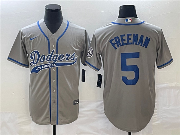 Los Angeles Dodgers #5 Freddie Freeman Gray Cool Base Stitched Jersey - Zenithce