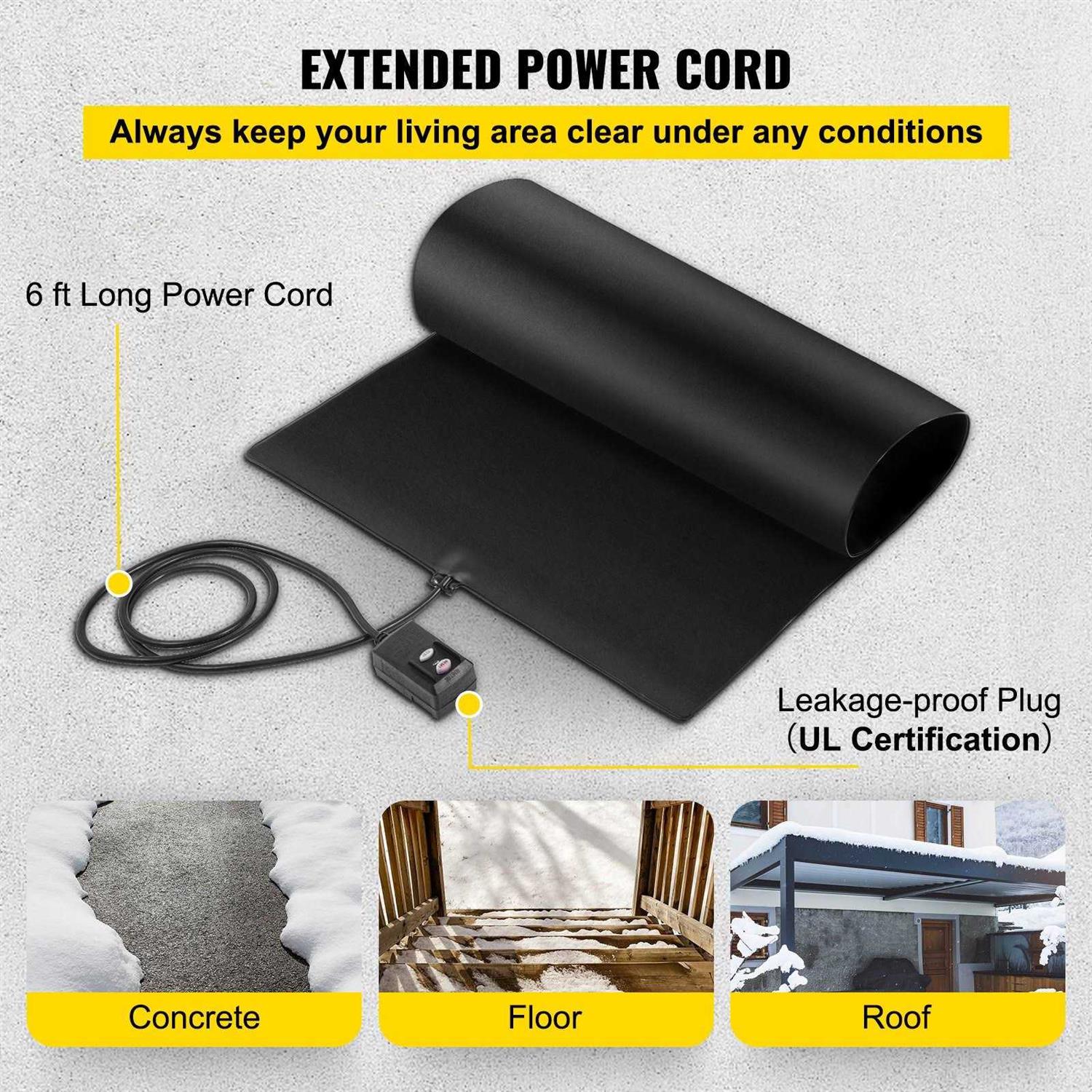 VEVOR Snow Melting Mat Heated Walkway Mat Pvc Heated Snow and Ice Melting Mat - Zenithce