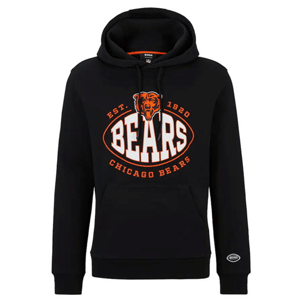 Chicago Bears Black BOSS X Touchback Pullover Hoodie - Zenithce
