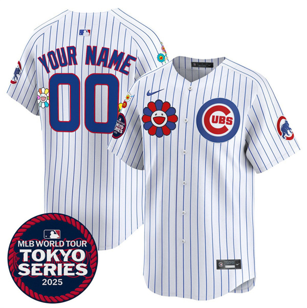 Chicago Cubs Custom White 2025 Tokyo Series Limited Stitched Jersey - Zenithce
