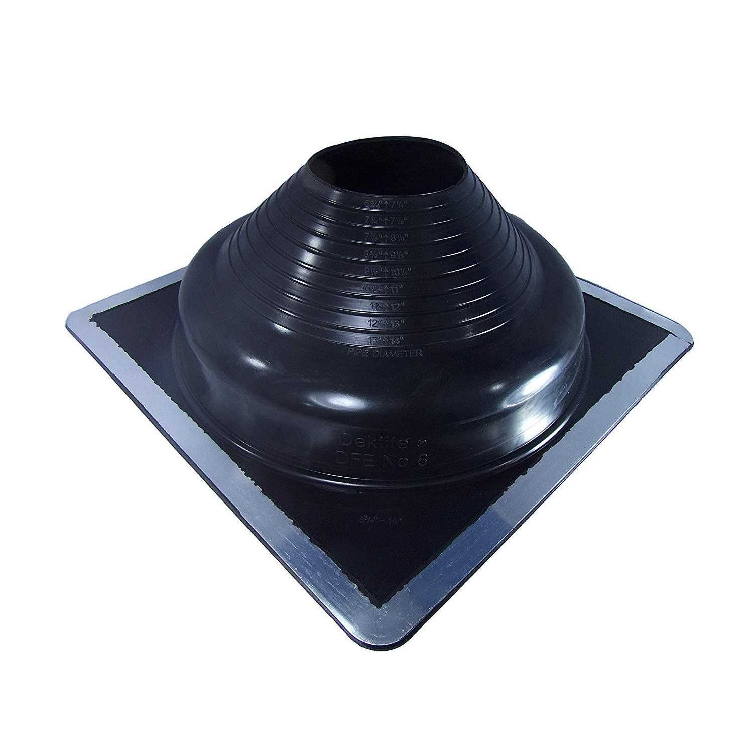 Dektite #4 Square Black EPDM Flexible Pipe Flashing - Zenithce