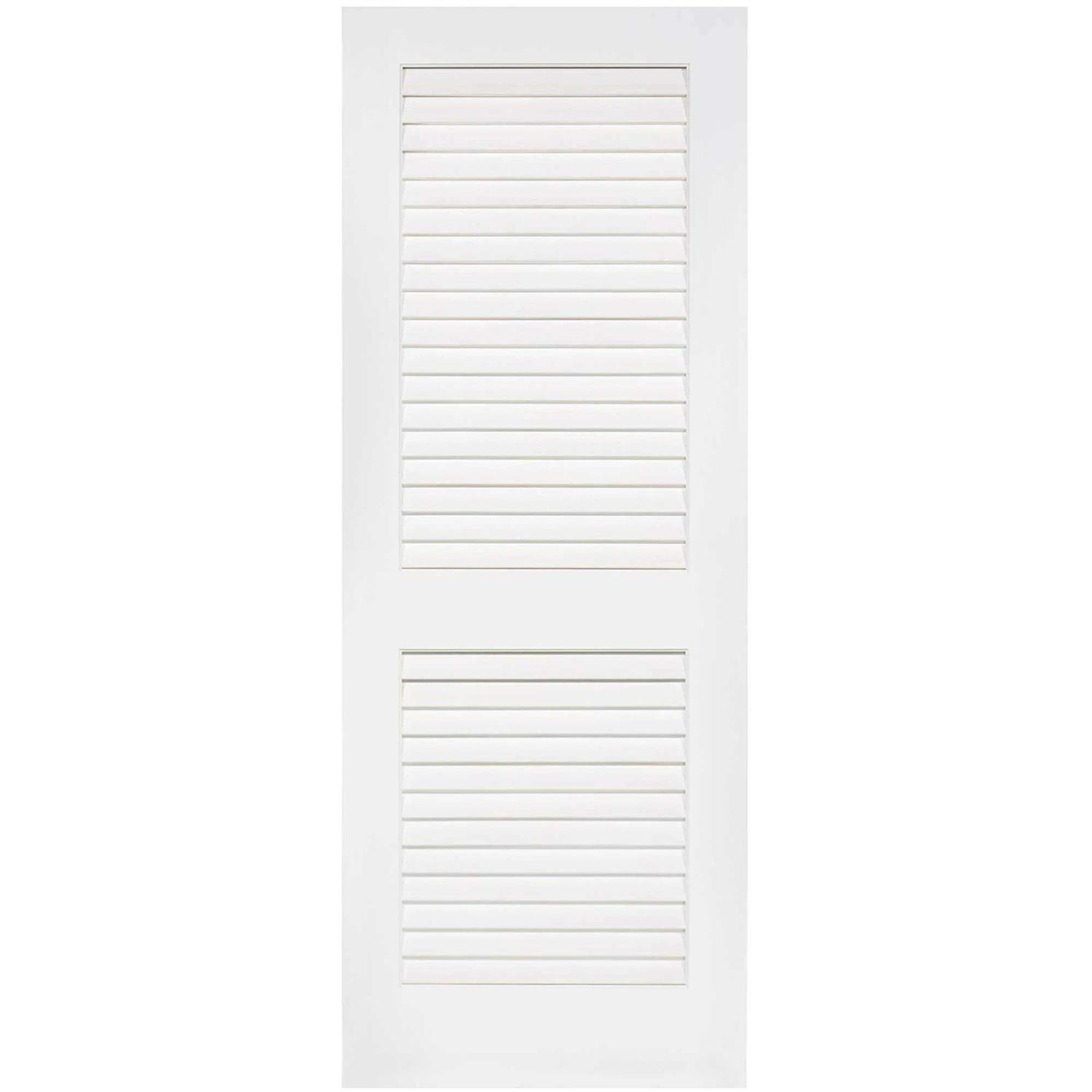 Kimberly Bay 80 in. White Plantation Louver Panel Solid Core Wood Interior Door Slab - Zenithce