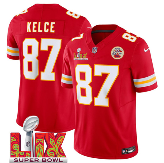Kansas City Chiefs #87 Travis Kelce Red 2025 F.U.S.E. Super Bowl LIX Patch Vapor Untouchable Limited Stitched Jersey - Zenithce