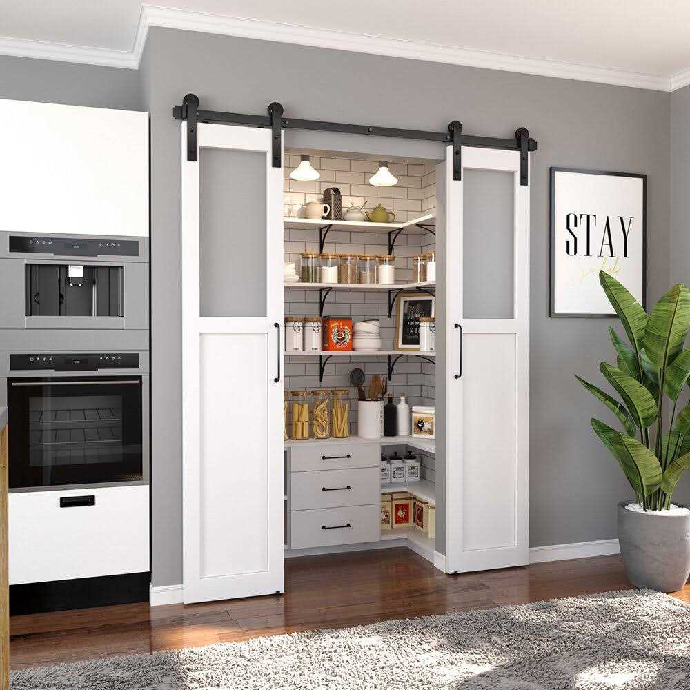 Standard Double Door Barn Door Hardware Kit HERACLES Track Length - Zenithce