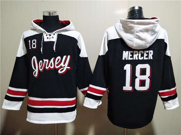New Jersey Devils #18 Dawson Mercer Black White Ageless Must-Have Lace-Up Pullover Hoodie - Zenithce