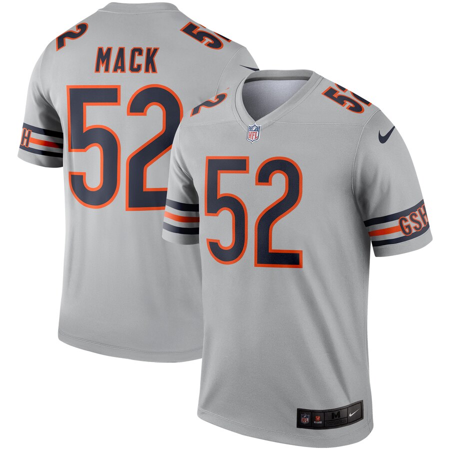 Chicago Bears #52 Khalil Mack Silver Inverted Legend Jersey - Zenithce