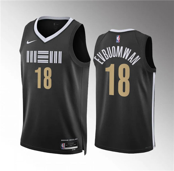 Memphis Grizzlies #18 Tosan Evbuomwan Black 2023-24 City Edition Stitched Jersey - Zenithce
