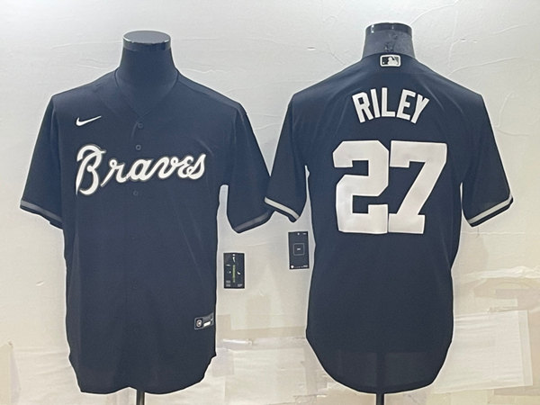 Atlanta Braves #27 Austin Riley Black Cool Base Stitched Baseball Jersey - Zenithce