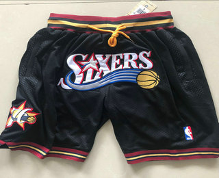Philadelphia 76ers 1999-00 Black Just Don Shorts Swingman Shorts - Zenithce