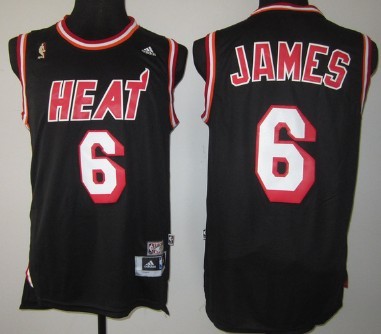 Miami Heat #6 LeBron James ABA Hardwood Classics Swingman Black Jersey - Zenithce
