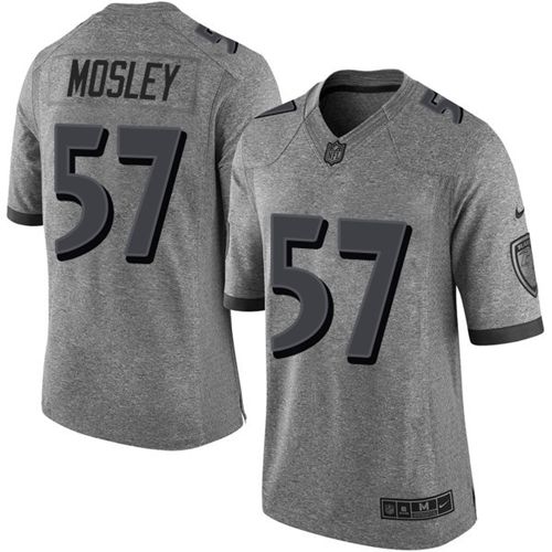 Ravens #57 C.J. Mosley Gray Stitched Limited Gridiron Gray Nike Jersey - Zenithce