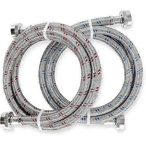 K&j Premium Washing Machine Hoses Burst Proof 2 Pack - Zenithce