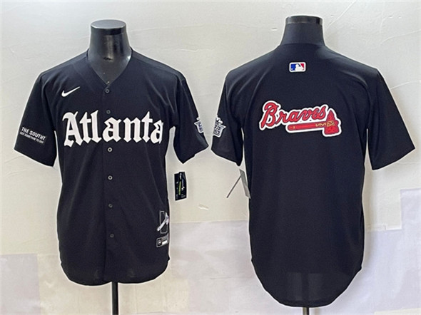Atlanta Braves Black Team Big Logo Gothic South x Outkast Edition Vapor Limited Stitched Jersey - Zenithce