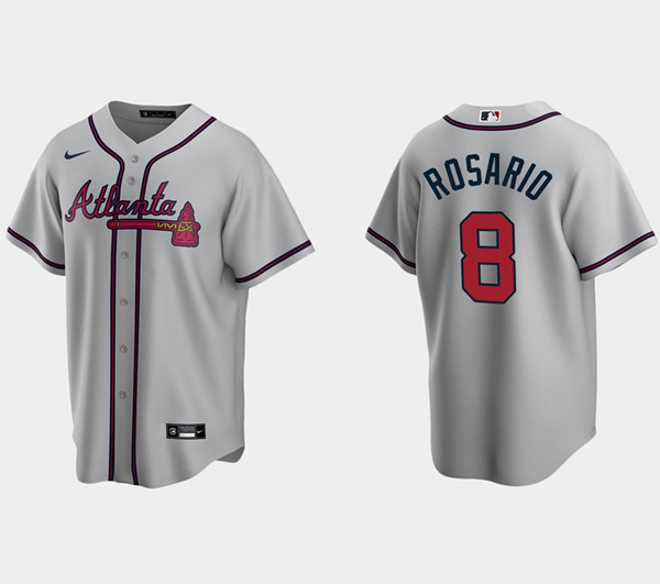 Atlanta Braves #8 Eddie Rosario Gray Cool Base Stitched Jersey - Zenithce