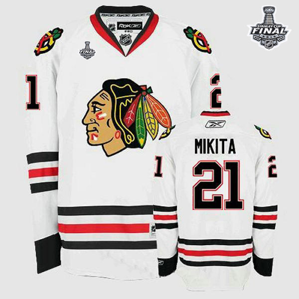 Blackhawks #21 Stan Mikita White 2015 Stanley Cup Stitched Jersey - Zenithce