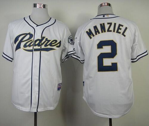 Padres #2 Johnny Manziel White Cool Base Stitched Jersey - Zenithce