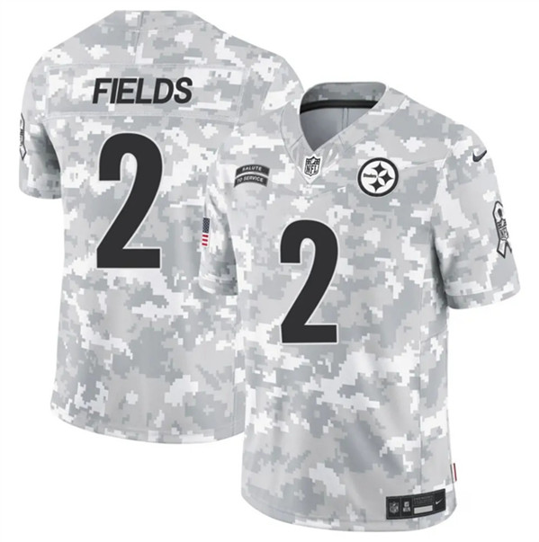 Pittsburgh Steelers #2 Justin Fields Arctic Camo 2024 F.U.S.E. Salute To Service Limited Stitched Jersey - Zenithce