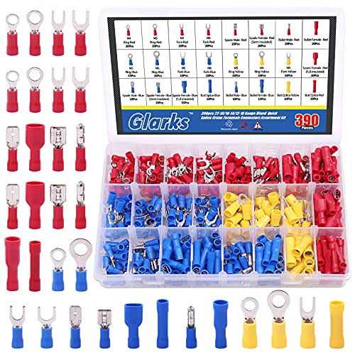 Glarks 300-pieces 10 Size Black Alloy Steel E-clip External Retaining - Zenithce