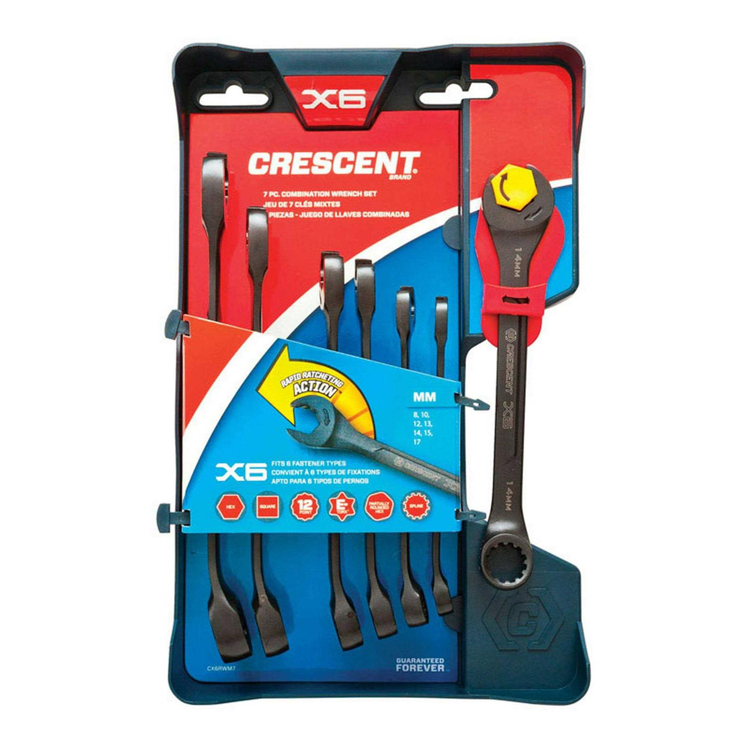 Crescent CX6DBS2 X6 4-in-1 Black Oxide Spline Ratcheting SAE Wrench Set - Zenithce