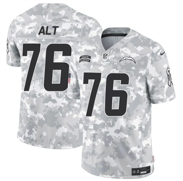 Los Angeles Chargers #76 Joe Alt Arctic Camo 2024 F.U.S.E. Salute To Service Limited Stitched Jersey - Zenithce
