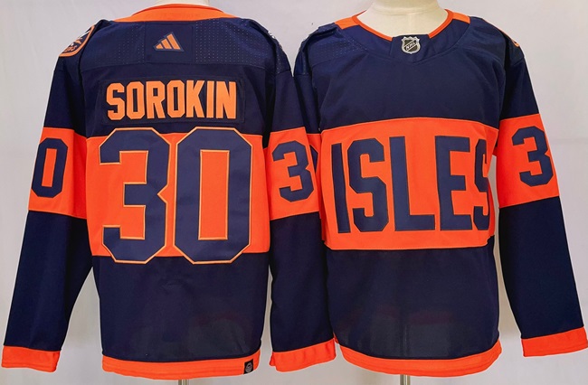 New York Islanders #30 Ilya Sorokin Navy 2024 With Stadium Series Patch Stitched Jersey - Zenithce