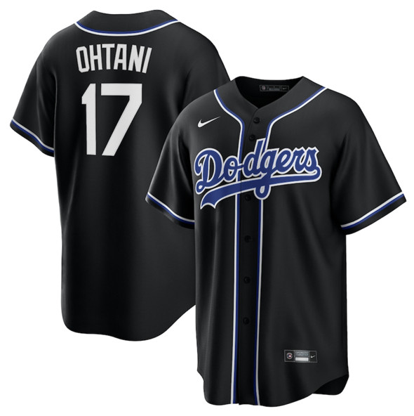 Los Angeles Dodgers #17 Shohei Ohtani Black Lights Out Limited Stitched Jersey - Zenithce