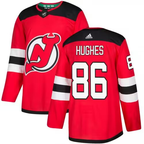 New Jersey Devils #86 Jack Hughes Red Stitched Jersey - Zenithce