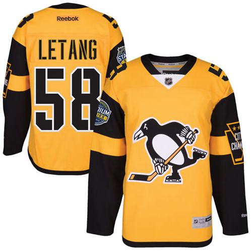 Penguins #58 Kris Letang Gold 2017 Stadium Series Stitched Jersey - Zenithce