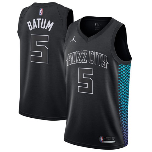 Charlotte Hornets #5 Nicolas Batum Black Jordan Swingman City Edition Jersey - Zenithce