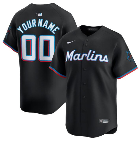 Miami Marlins Custom Black 2024 Alternate Limited Stitched Jersey - Zenithce