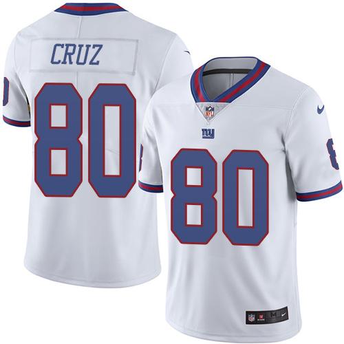 Giants #80 Victor Cruz White Stitched Limited Rush Nike Jersey - Zenithce