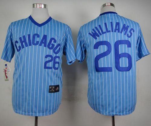 Cubs #26 Billy Williams Blue(White Strip) Cooperstown Throwback Stitched Jersey - Zenithce