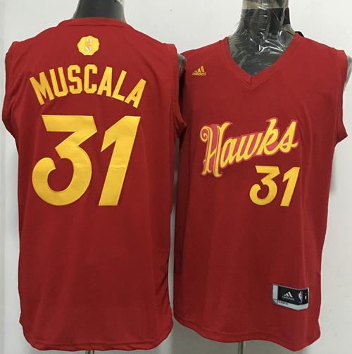 Atlanta Hawks #31 Mike Muscala adidas Red 2016 Christmas Day Stitched Swingman Jersey - Zenithce
