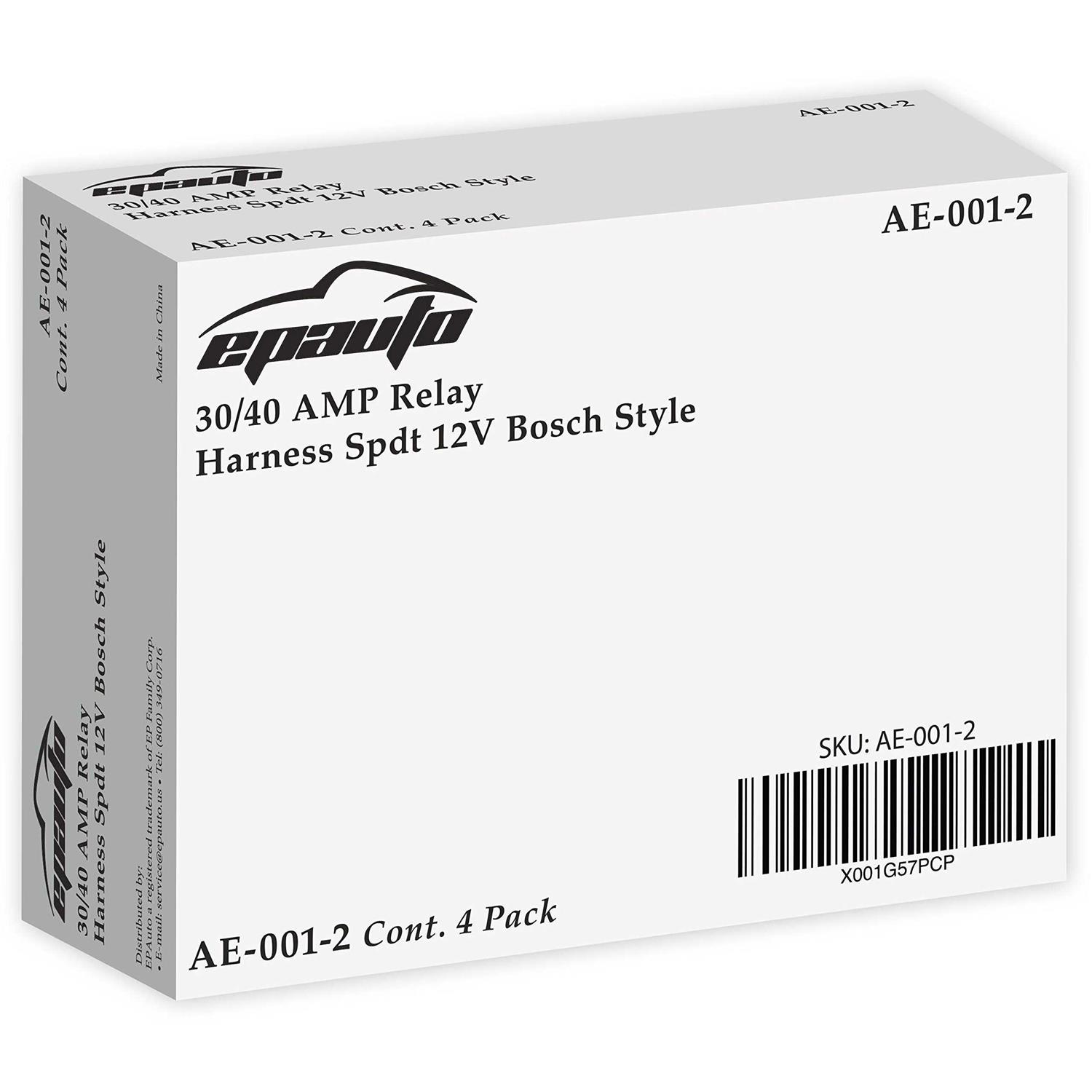 EPAuto 30/40 AMP Relay Harness Spdt 12V - Zenithce