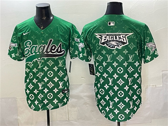 Philadelphia Eagles Team Big Logo Green With Patch Limited Stitched Jersey - Zenithce