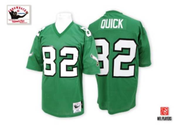 Mitchell And Ness Eagles #82 Mike Quick Green Stitched Throwback Jersey - Zenithce