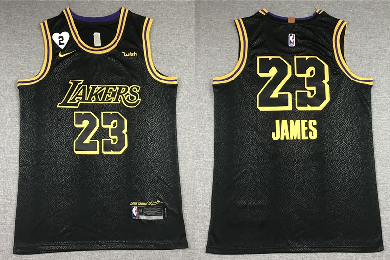 Los Angeles Lakers #23 LeBron James Black NEW 2021 City Edition Wish and Heart Stitched Jersey - Zenithce