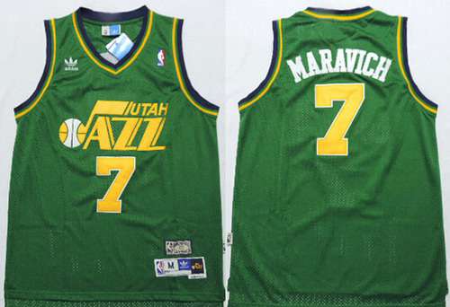 Utah Jazz #7 Pete Maravich Green Hardwood Classics Soul Swingman Throwback Jersey - Zenithce