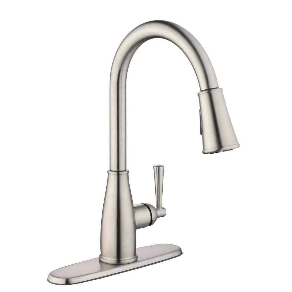 Glacier Bay Fairhurst 1004 Single-Handle Pull-Down Sprayer Kitchen Faucet with TurboSpray and FastMount - Zenithce