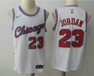 Chicago Bulls #23 Michael Jordan White 2017-18 City Edition Swingman Jersey - Zenithce