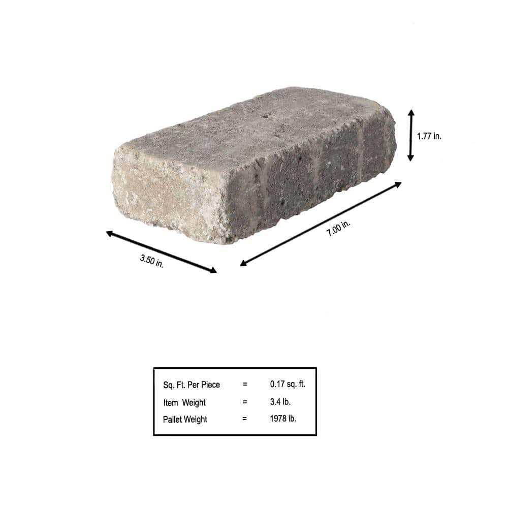 Pavestone RumbleStone Square 7 in. x 7 in. x 1.75 Concrete Paver - Zenithce