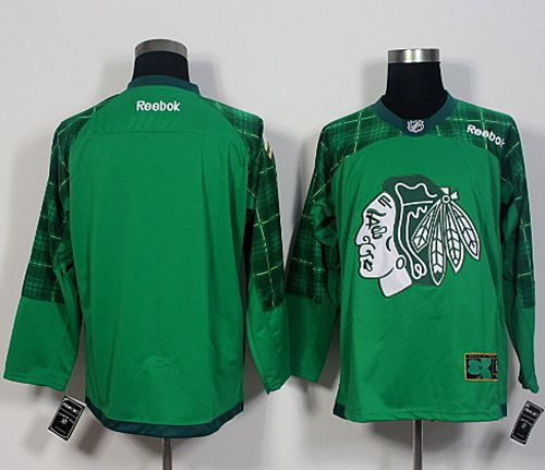 Blackhawks Blank Green St. Patrick's Day New Stitched Jersey - Zenithce