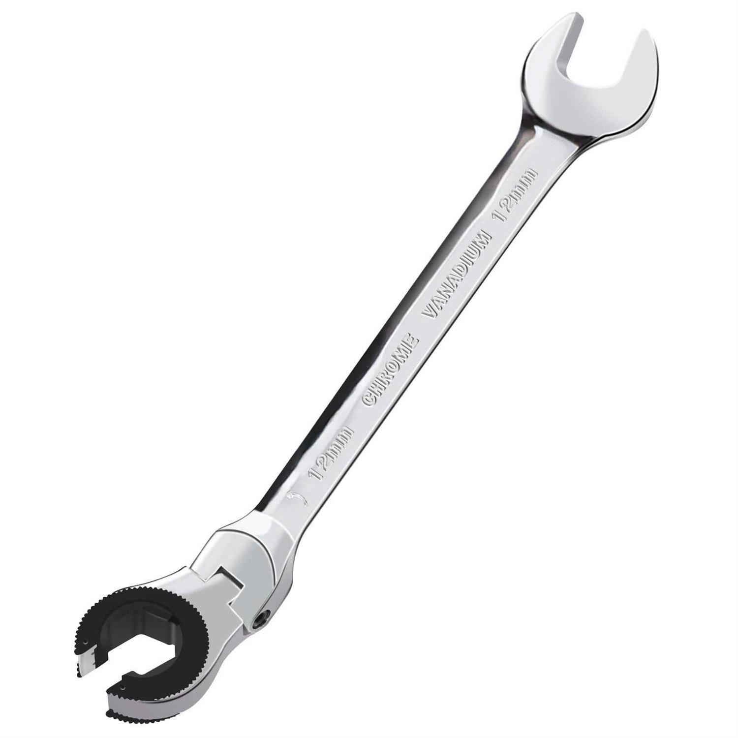 LOSCHEN Open Flex-Head Ratcheting Wrench Metric Ratcheting Spanner with 72 Teeth - Zenithce