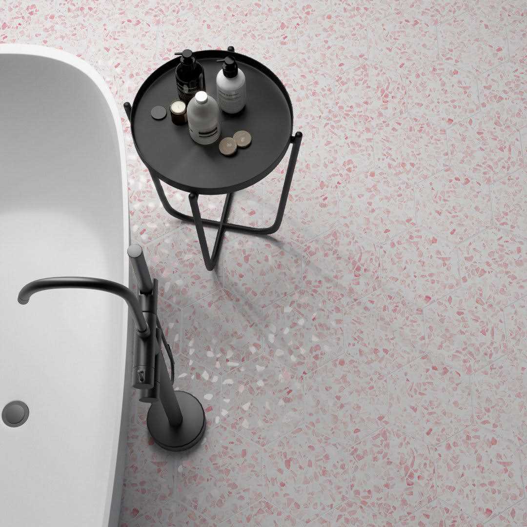 Ivy Hill Tile Fusion Hex Terrazzo 9.13 in. x 10.51 in. Matte Porcelain Floor and Wall Tile - Zenithce